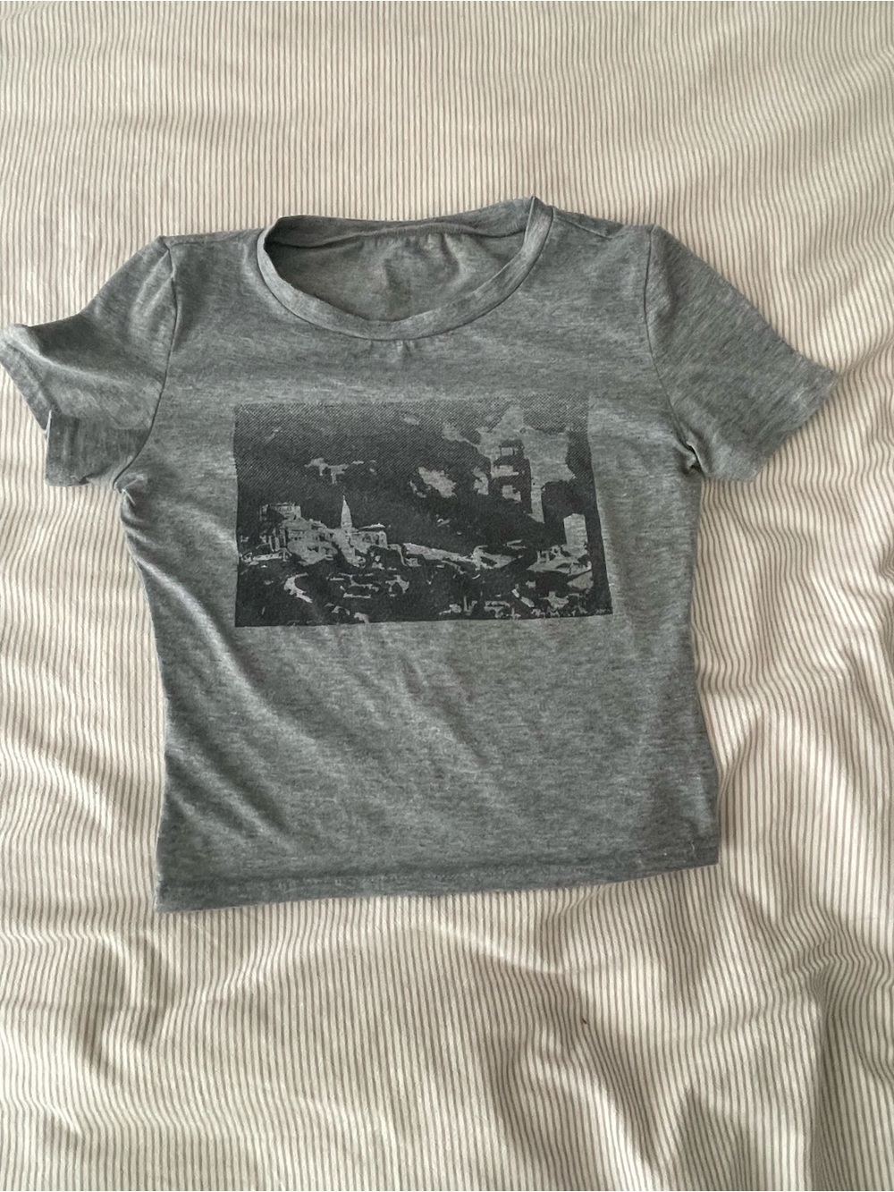 Grunge Graphic Cropped Tee